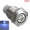 16mm LED illuminé autobloquant étanche bouton de poussée interrupteur en acier inoxydable